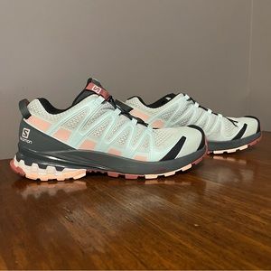 Salomon Women's Mint Green and Coral Trail Running Shoes